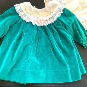 Vintage baby girl dress with bottoms